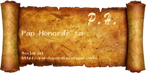 Pap Honoráta névjegykártya
